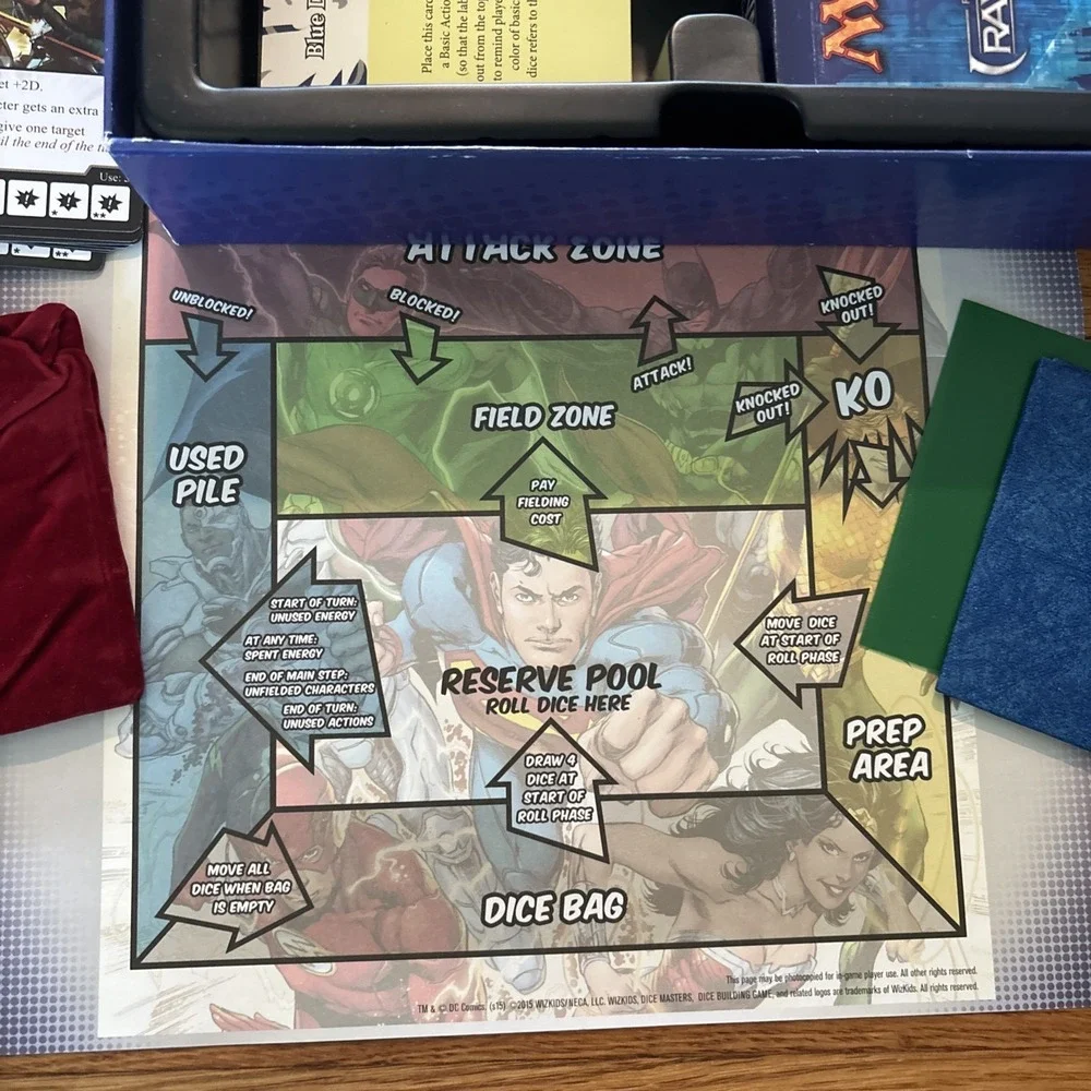 Dice Masters lot (Wiz Kids), Justice League 2015 With Lots Of Extra Cards & Dice